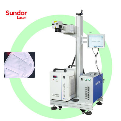 Flying UV Laser Marking Machine Marker Food Packaging QR Code Bar Code on Glass PET PP