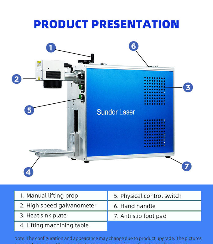 0-0.5mm Depth Metal Fiber Laser Marking Machine 10w 20w 30w 50w